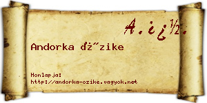 Andorka Őzike névjegykártya